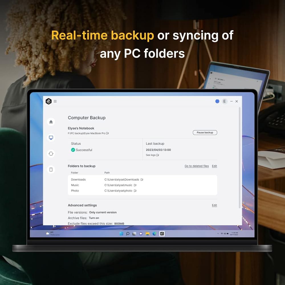 Synology BeeDrive 2TB , Wi-Fi를 통해 스마트폰에서 PC로 Windows 파일 및 iOS/안드로이드 사진 전송 동시 백업 2TB - 상세 이미지 3