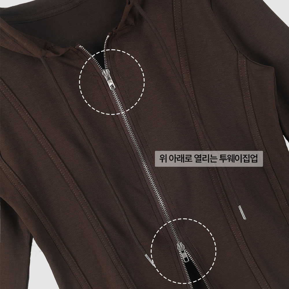 얇은후드집업 크롭 투웨이 집업후드 이미지 6