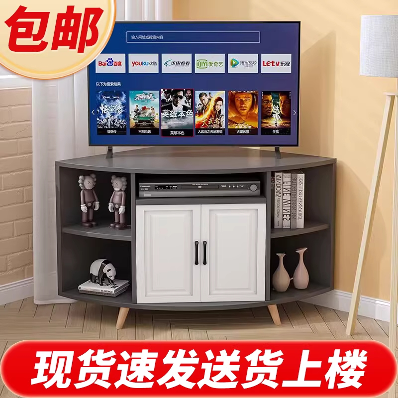 코너 티비장 원룸 서랍장 모텔 거실장 안방 틈새 TV장 유목 반지름50 높이65cm - 상세 이미지 2