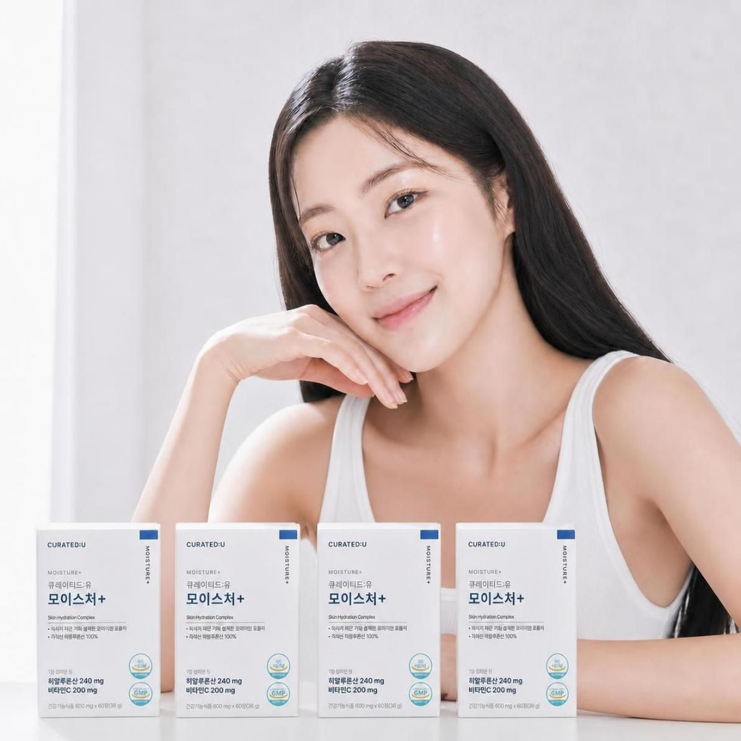 큐레이티드유 모이스처플러스 약사개발 먹는 히알루론산 피부보습 속건조 이너뷰티 60정, 4개 - 상세 이미지 3