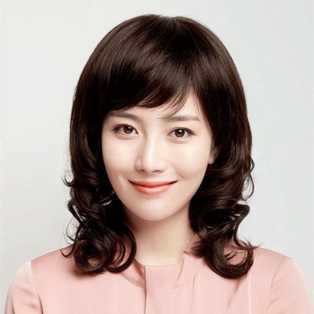 중년 여성가발 웨이브 엄마 전체 가발 풍성한 헤어스타일 - 상품 이미지