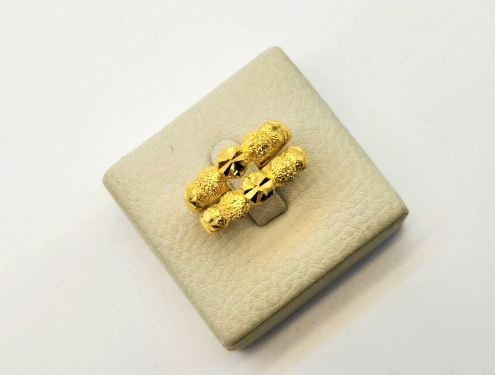 24K 순금 11.25g(3) 볼 콤비 여성 쌍가락지 반지 - 상세 이미지 3