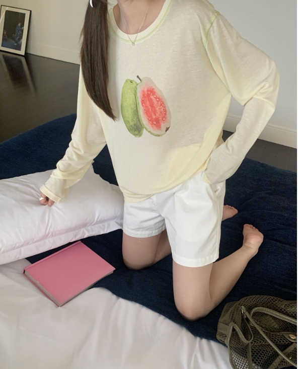 여성 그래픽 롱슬리브 긴팔티셔츠 라운드넥 데일리 캐주얼티 - 상품 이미지