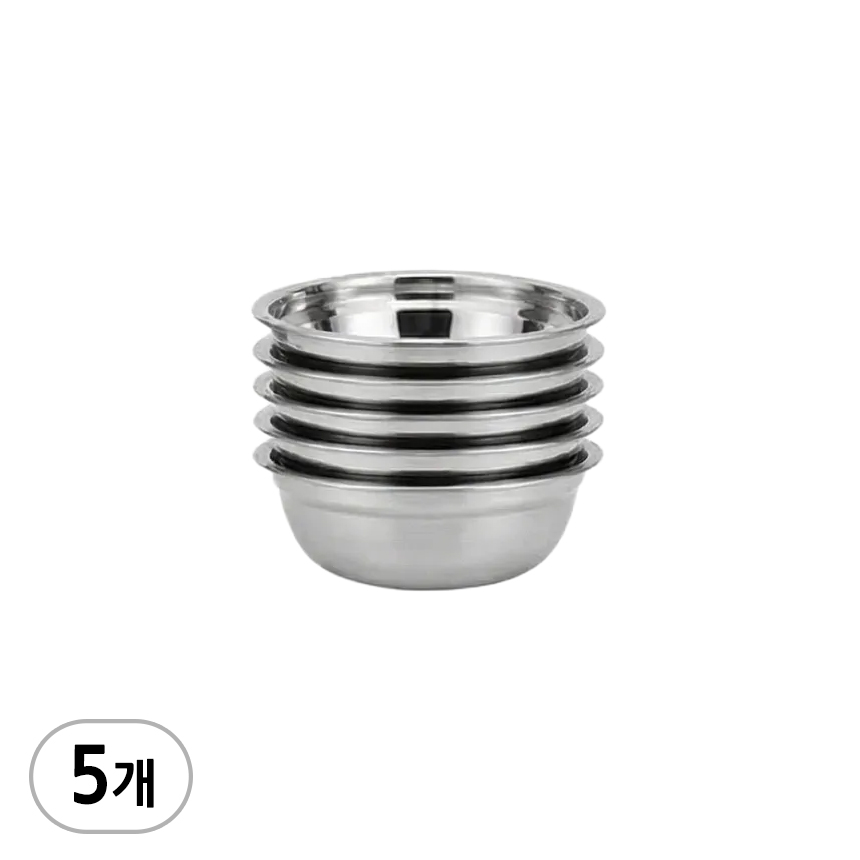 (스텐 양푼 15cm-5개) 스텐그릇 사료 비빔기 양푸니 스텐볼 믹싱볼 샐러드볼 스텐인레스 국그릇 - 상품 이미지