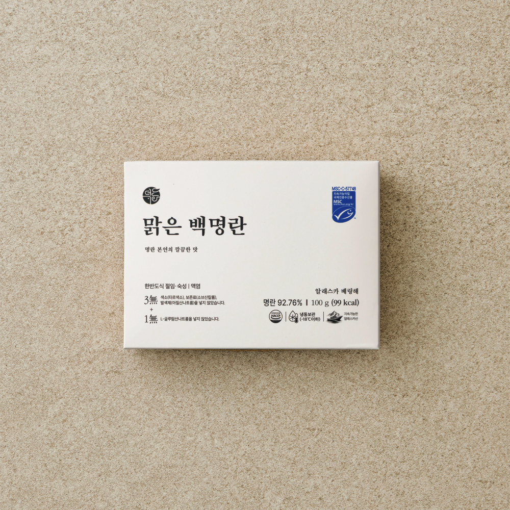 덕화명란 시그니처 저염 백명란 젓갈 100g x 4팩 (장석준 선물 무색소 무발색제 요리) - 상세 이미지 3