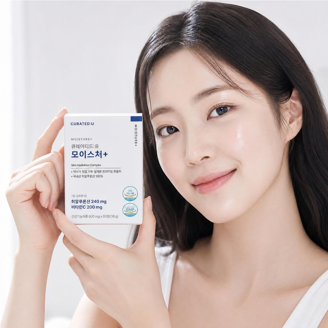 큐레이티드유 모이스처플러스 약사개발 먹는 히알루론산 피부보습 속건조 이너뷰티 60정, 1개 - 상세 이미지 3
