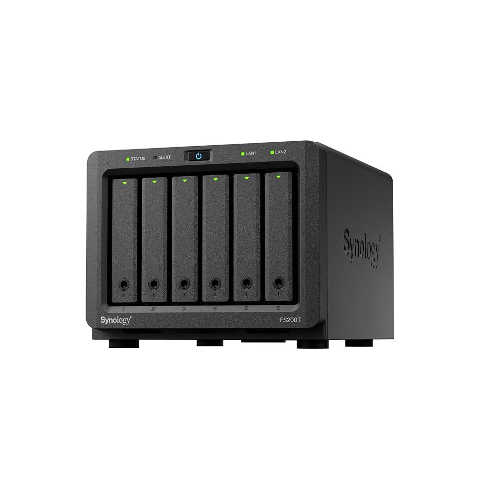Synology FlashStation FS200T 올-플래시 NAS 6-Bay 2.5인치 SATA SSD, 인텔 셀러론 J4125, 4GB DDR4(최대 8GB), 2.5GbE - 상품 이미지