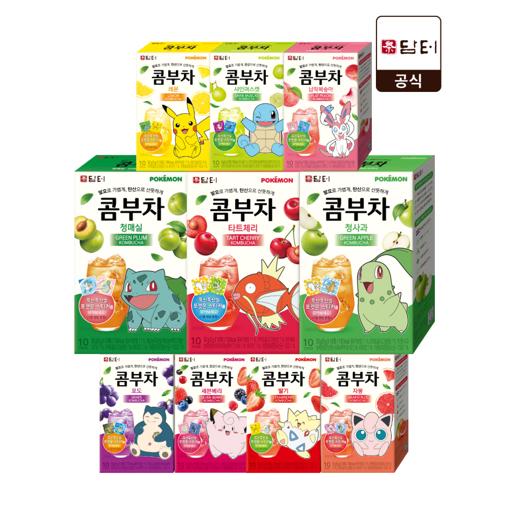 담터 포켓몬 콤부차 10T X 10종 혼합 (100T) - 상품 이미지