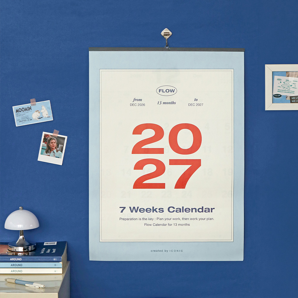 아이코닉 2027 플로우 월 캘린더 A2 벽걸이달력(대형 스케줄러 인테리어 음력) - 상세 이미지 5