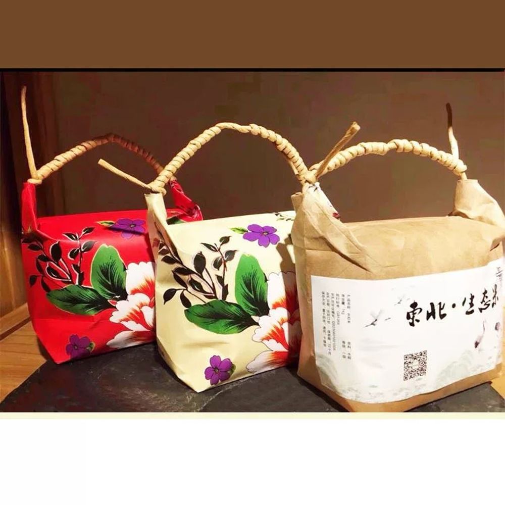 손잡이 쌀포장지 종이 크라프트포장지 선물 기본형 - 상세 이미지 2