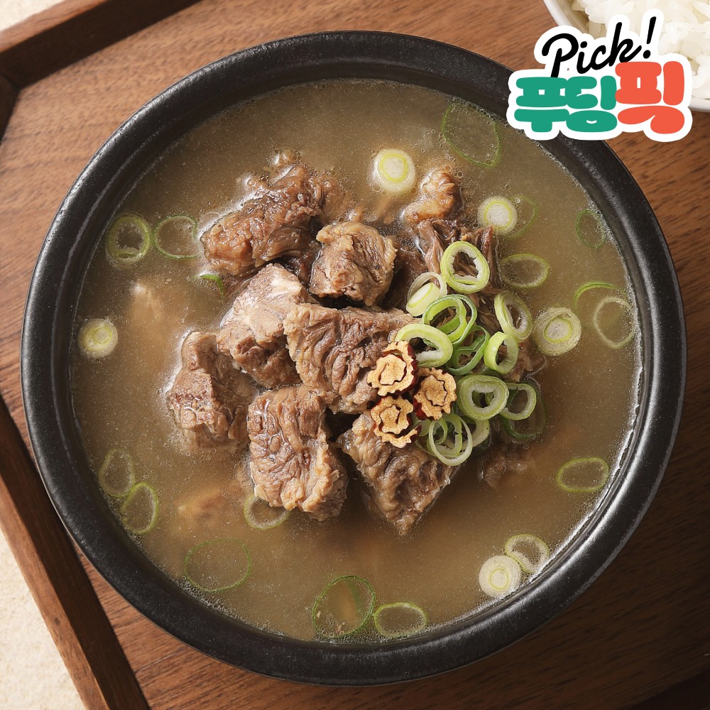 [푸딩픽] 뼈없는 순살 갈비탕 1인분 140g 진한 국물 즉석국 탕 밀키트 보양식 - 상품 이미지