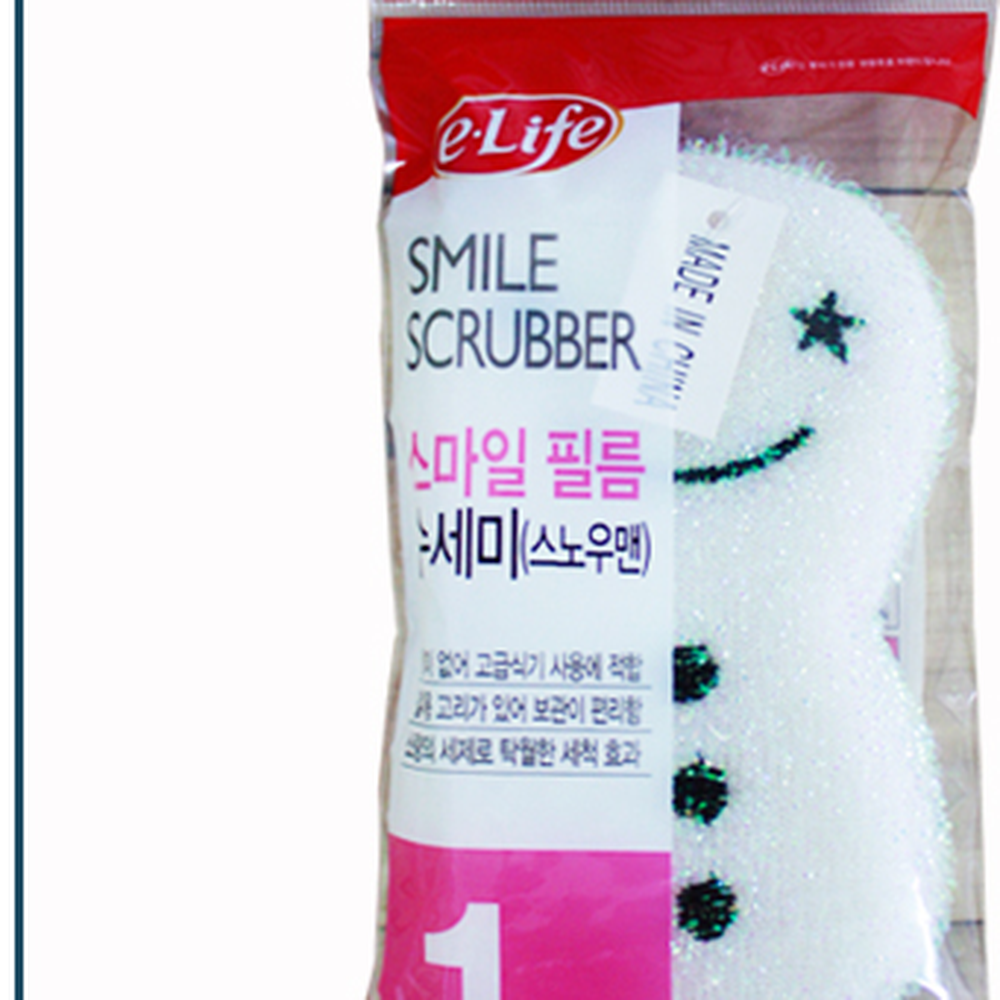 스노우맨설거지용스마일수세미 걸이형위생관리필름수세미 폴리에스터싱크대정리 - 상세 이미지 3