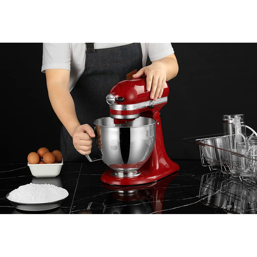 5 QT 스테인리스 스틸 믹서 볼, KITCHENAID 틸트헤드 스탠드 믹서와 호환, 4.5쿼트(4.3L) 및 5쿼트(4.7L) (스테인리스 폴리시드) - 상세 이미지 2