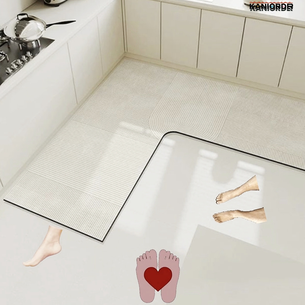 주방 발판 규조토 부엌 카페트 코너 키친 매트 발패드 긴 L자100x100x45 - 상품 이미지