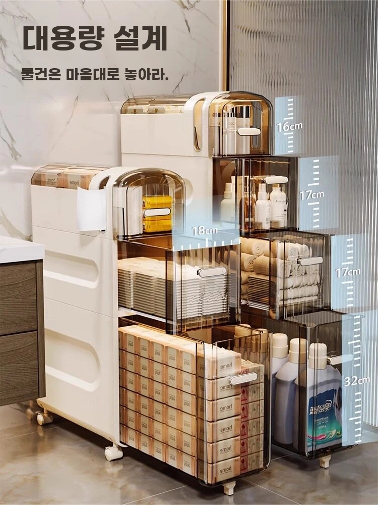 화장실 서랍장 틈새 다용도 욕실 수납장 기본형 - 상세 이미지 3