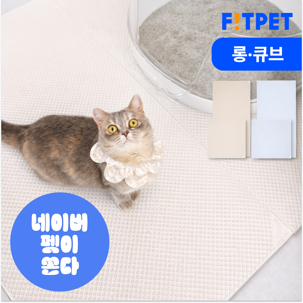 [NEW 투명 출시] 냥쌤 캐치 고양이 모래 매트 사막화방지 발판 패드 대형 - 상품 이미지