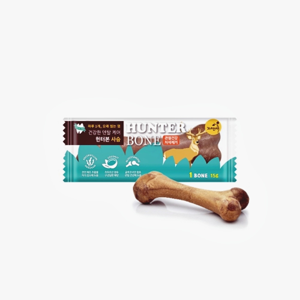 자연애 헌터본 개껌 덴탈껌 치석제거 사슴고기 16p, 240g, 1개 - 상세 이미지 3
