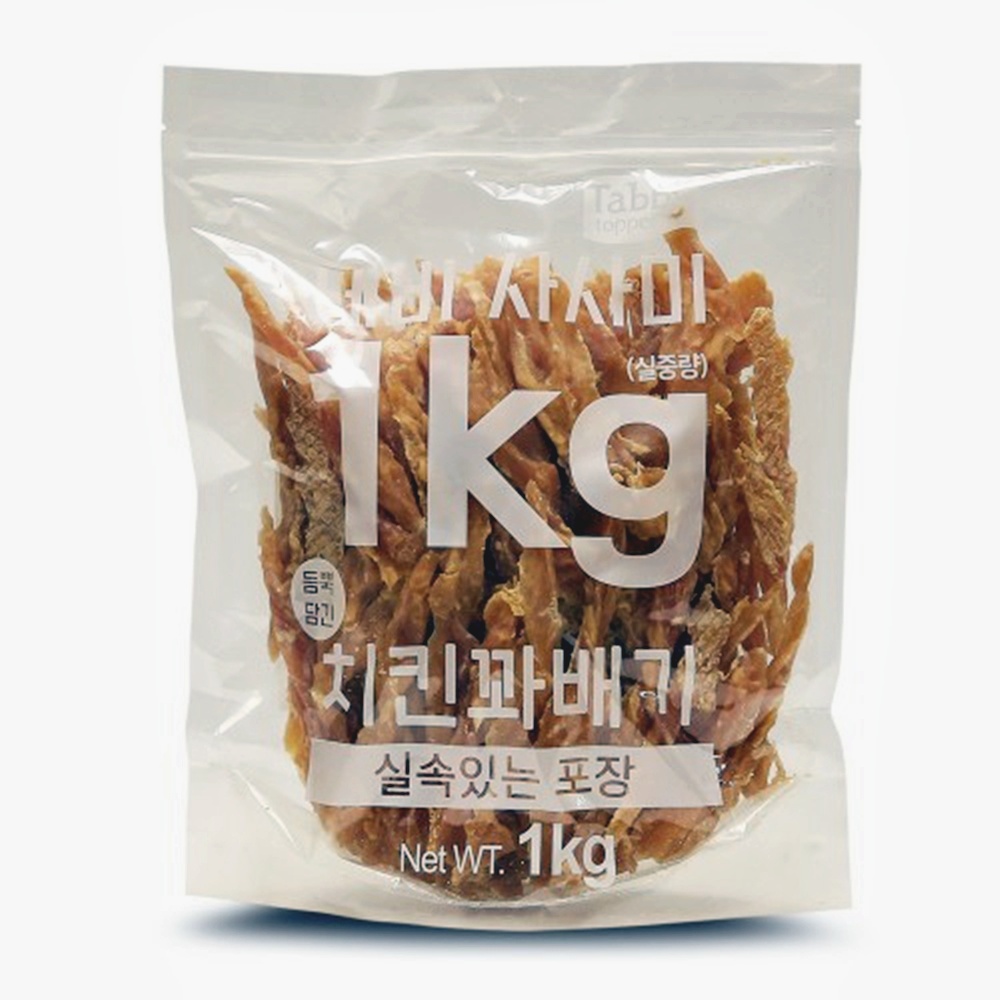 테비 사시미 대용량 육포 강아지간식 치킨꽈배기, 1kg, 1개 - 상세 이미지 2
