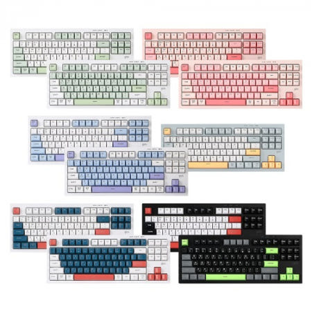 지클릭커 OFFICEPRO WK50 사일런스 M RGB 무소음 방수 무선 블루투스 키보드 87 Navy Blue