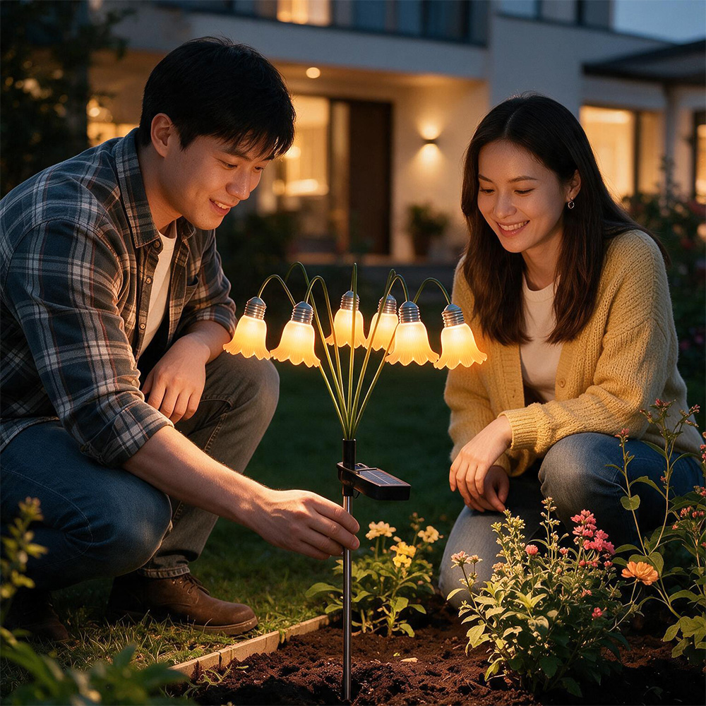 태양광 정원등 초롱꽃 꽃등 조명 LED 태양열 조화 테라스 잔디 야외등 전등 전구 화단 - 상세 이미지 5