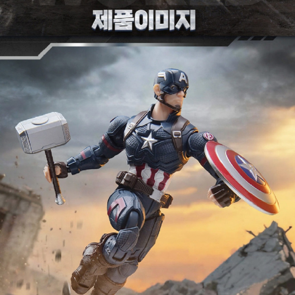 블로키 마블 캡틴아메리카 CC03 챔피언 클래스 프라모델 피규어 장난감 선물 스티커 세트 - 상세 이미지 2