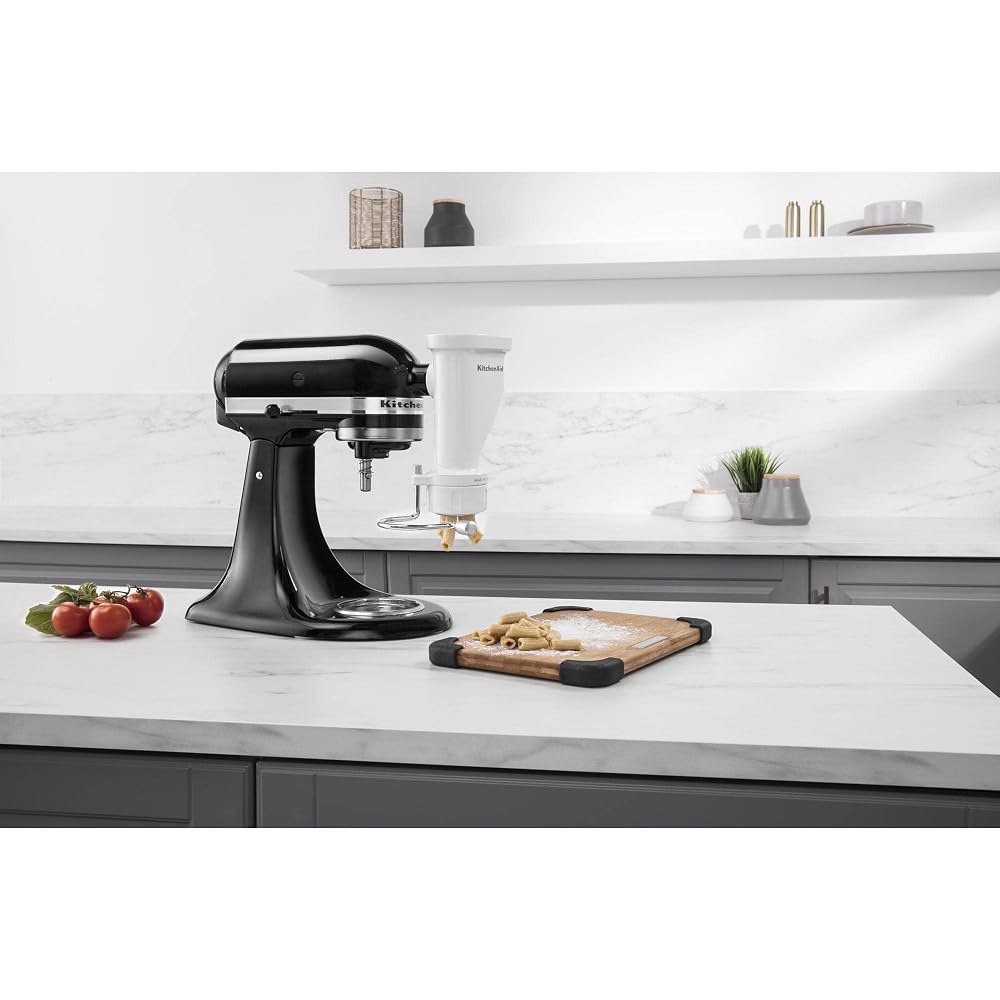 KitchenAid KSMPEXTA 고급 파스타 프레스 부착물 | 모든 가정용 스탠드 믹서에 호환, 6개의 빠른 교체 디스크, 보관 케이스, 내장 와이어 커터, 청소가 간편함 - 상세 이미지 2