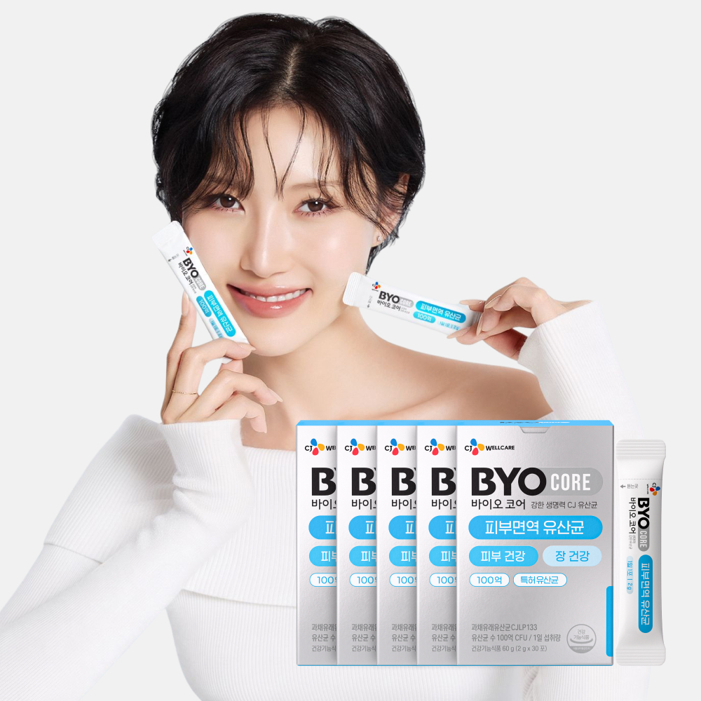 CJ 바이오코어 피부면역 유산균 / 100억보장 부자유산균 화사 유산균 30포, 5개