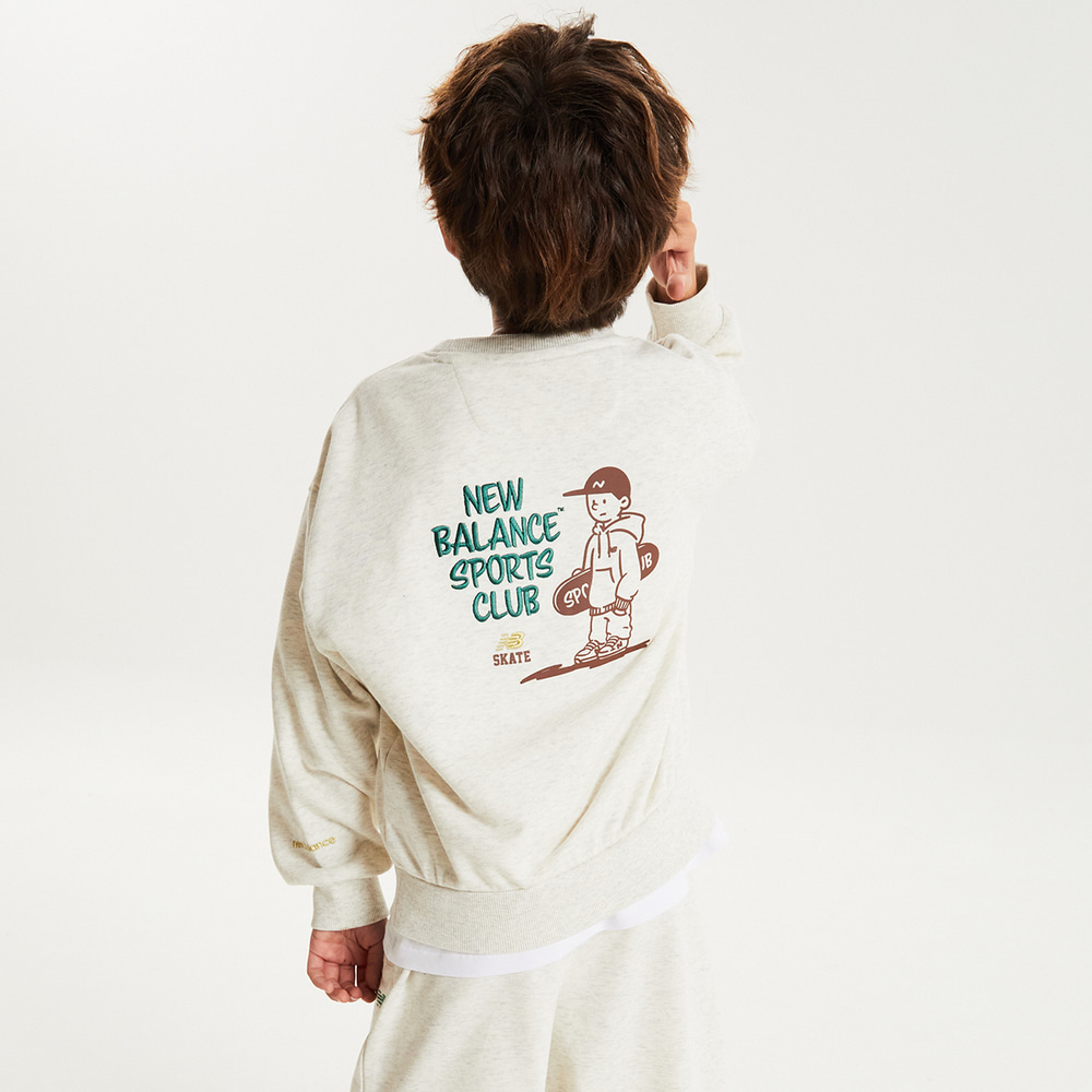 뉴발란스키즈 [3PCS] 일러스트 스웻 세트 NK9YG4902U33 - 상세 이미지 5