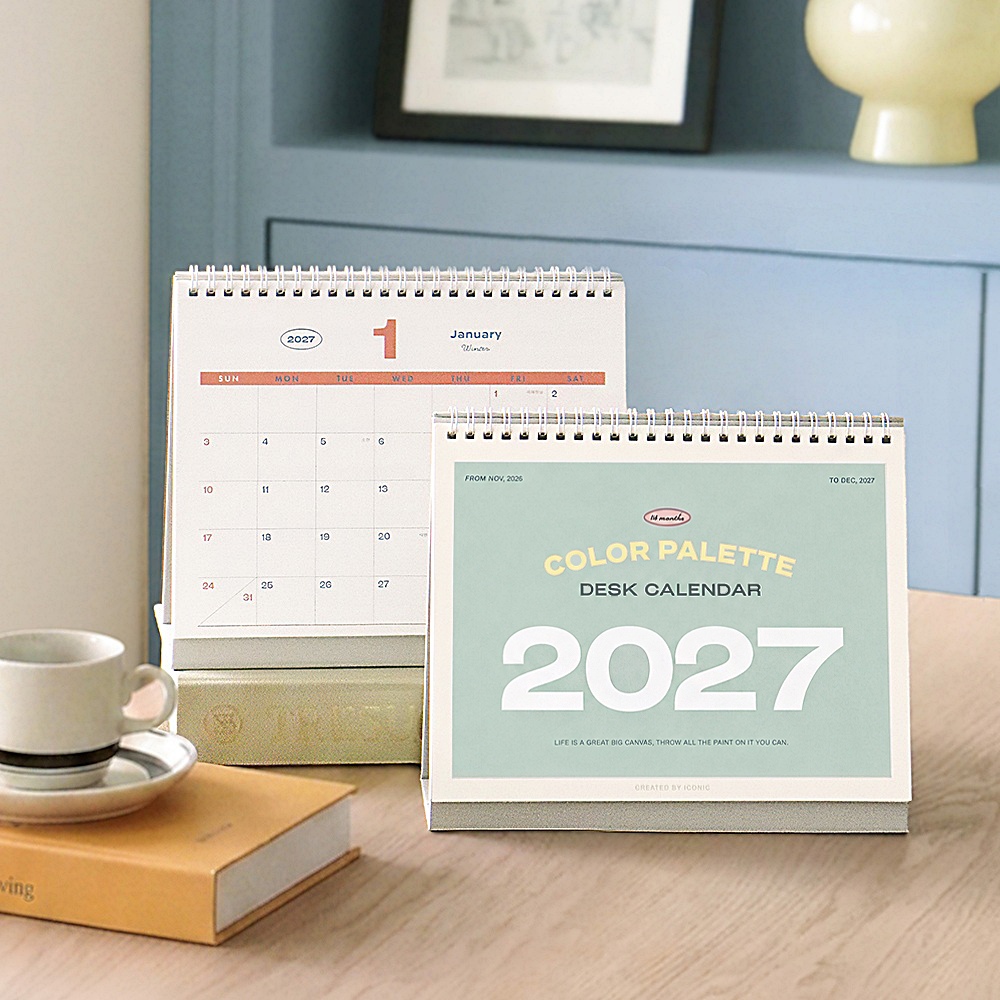 아이코닉 2027 팔레트 데스크 캘린더 탁상달력 (캘린더 책상 카렌다 심플 인테리어) - 상품 이미지