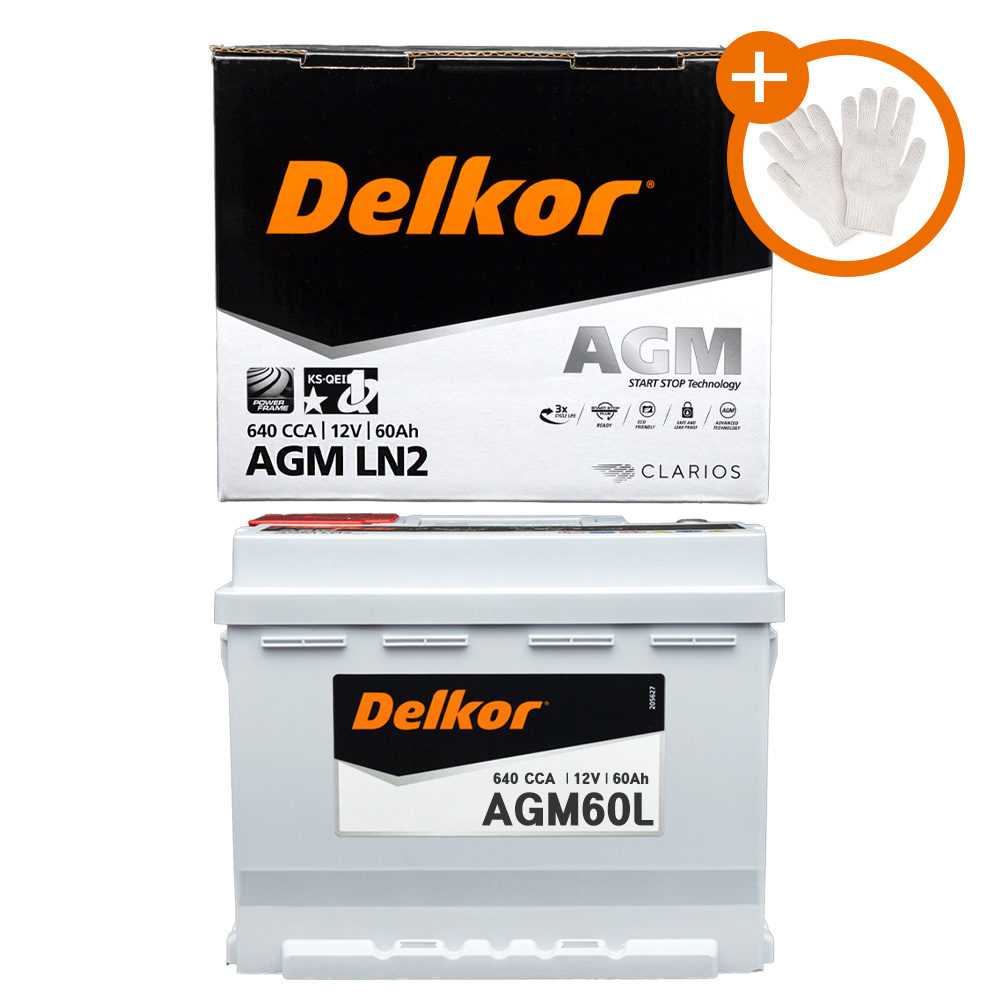 XM3 배터리 델코 실버 AGM60L 자동차배터리 반납 면장갑 - 상품 이미지