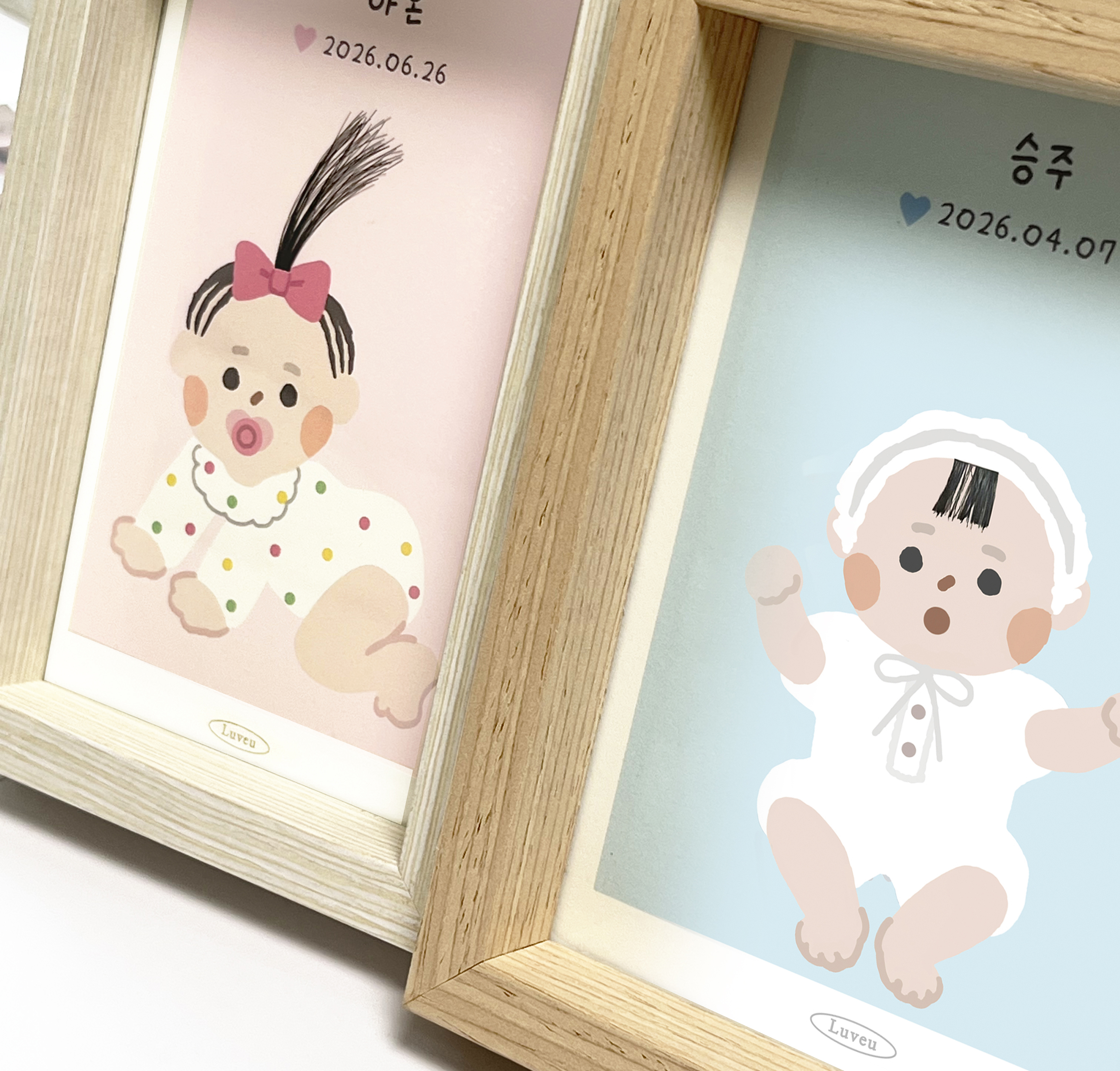 럽이유 아기 배냇머리 보관함 엽서 액자 발도장 스탬프 상세 이미지 15