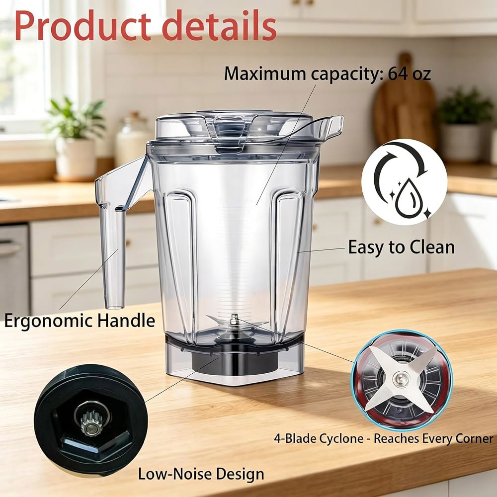 Vitamix 블렌더 64온스 Ascent 용기에 적합 | A3500, A3500I, A2500, A2500I, A2300, A2300I용 교체용 물탱크로, 및 X 시리즈 블렌더와 - 상세 이미지 3