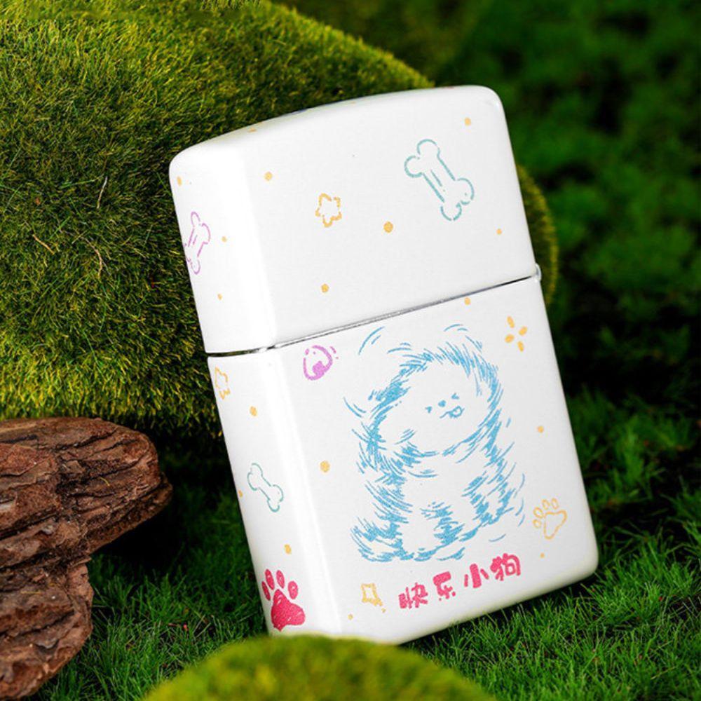 ZIPPO 라이터 행복한 강아지 오일 백아칠 디자인 남친 생일 기념일 발렌타인데이 선물 - 상세 이미지 4