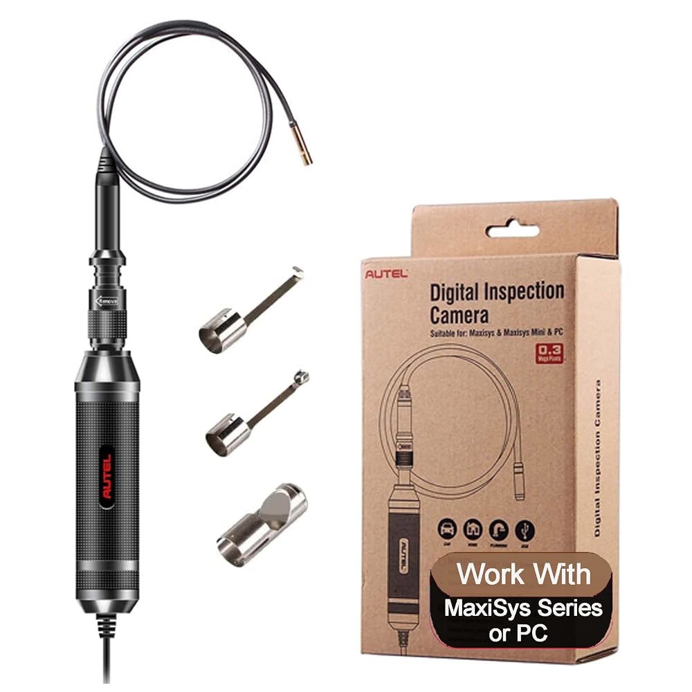 Autel MV108S MaxiVideo 디지털 검사 카메라 비디오 스코프, 방수 이미저 헤드 포함, 블랙, USB 지원, PC 및 MaxiSys 시리즈 호환(단, 906 제외) - 상품 이미지