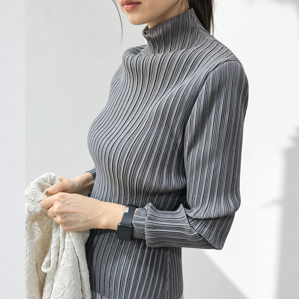 VT 04 플리츠 하이넥 정장이너 긴팔 주름 티셔츠 블라우스 가격 비교 vanillacustard VT 04 플리츠 하이넥 정장이너 긴팔 주름 티셔츠 블라우스