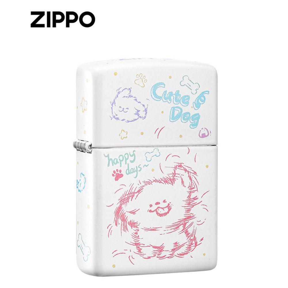 ZIPPO 라이터 행복한 강아지 오일 백아칠 디자인 남친 생일 기념일 발렌타인데이 선물 - 상세 이미지 3
