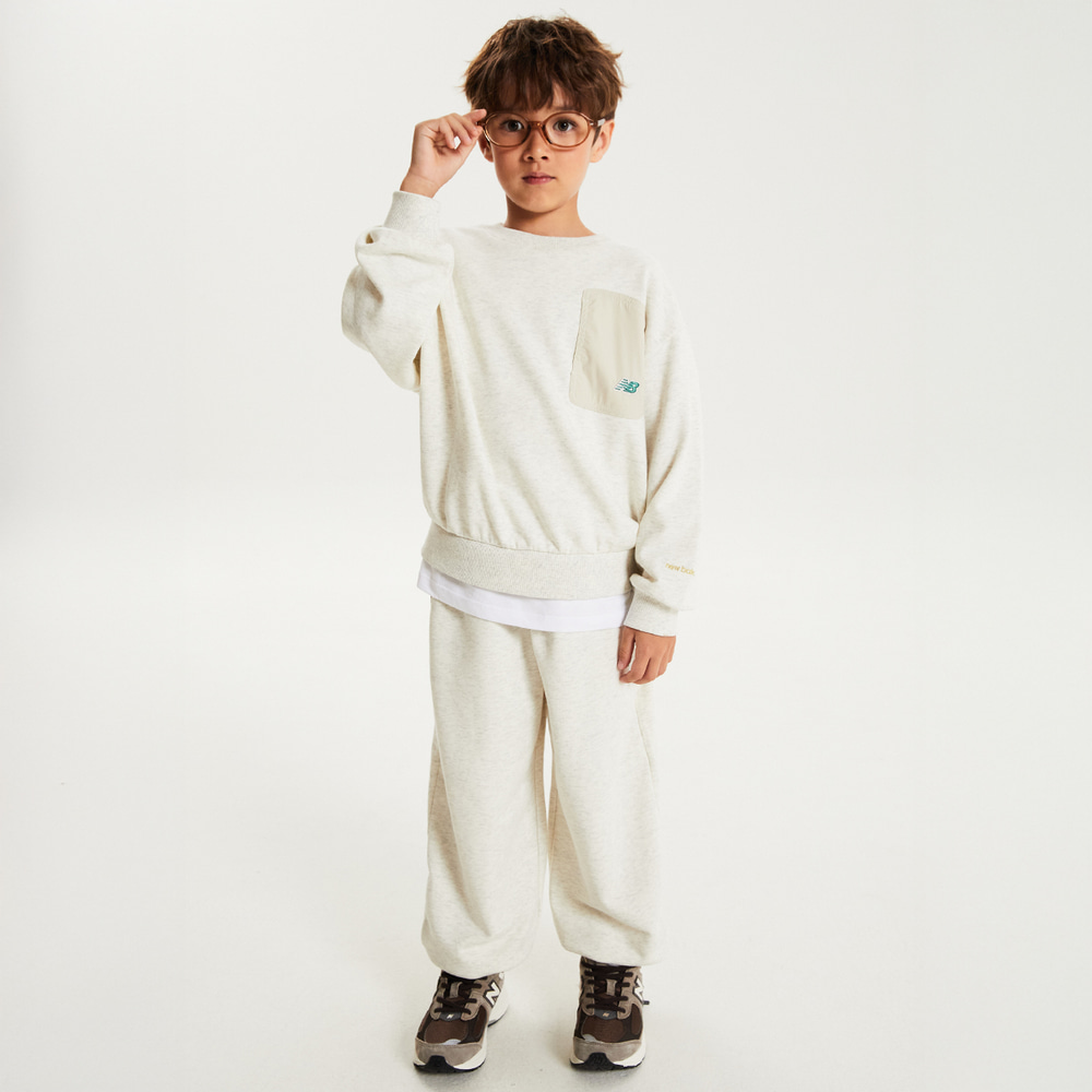 뉴발란스키즈 [3PCS] 일러스트 스웻 세트 NK9YG4902U33 - 상세 이미지 3