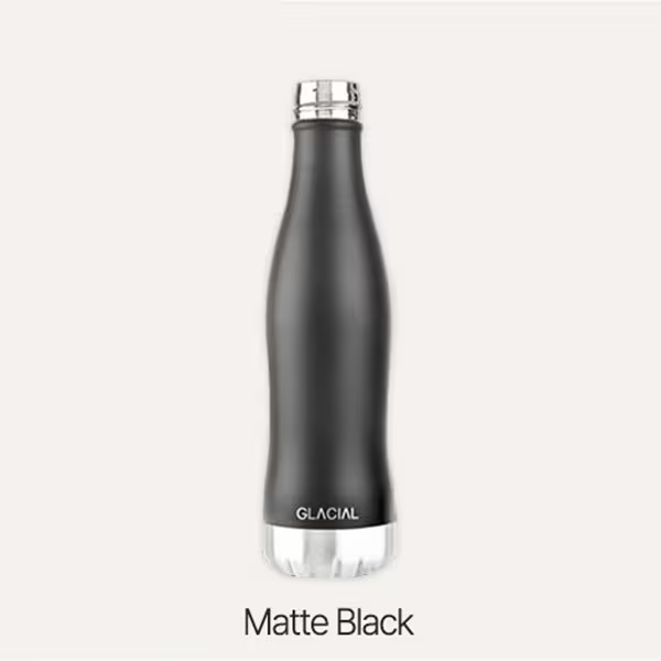 그립감좋은 슬림한 텀블러 보온보냉 400ml, 매트블랙 - 상품 이미지