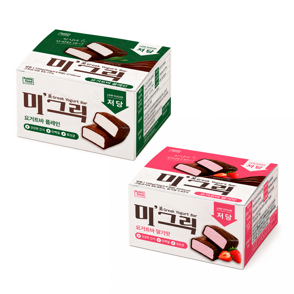 미그릭 프리미엄 그릭요거트바 플레인, 딸기맛 - 상품 이미지