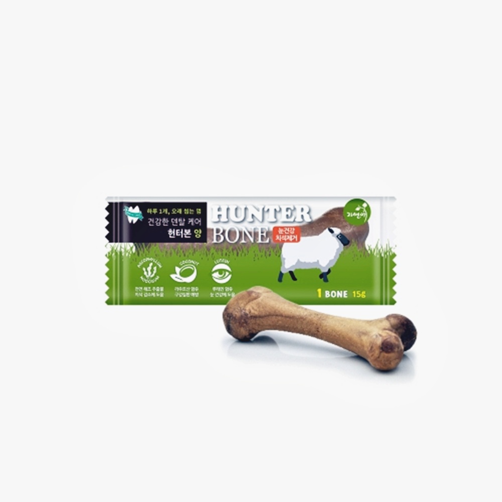 자연애 헌터본 개껌 덴탈껌 치석제거 양고기 16p, 240g, 1개 - 상세 이미지 2