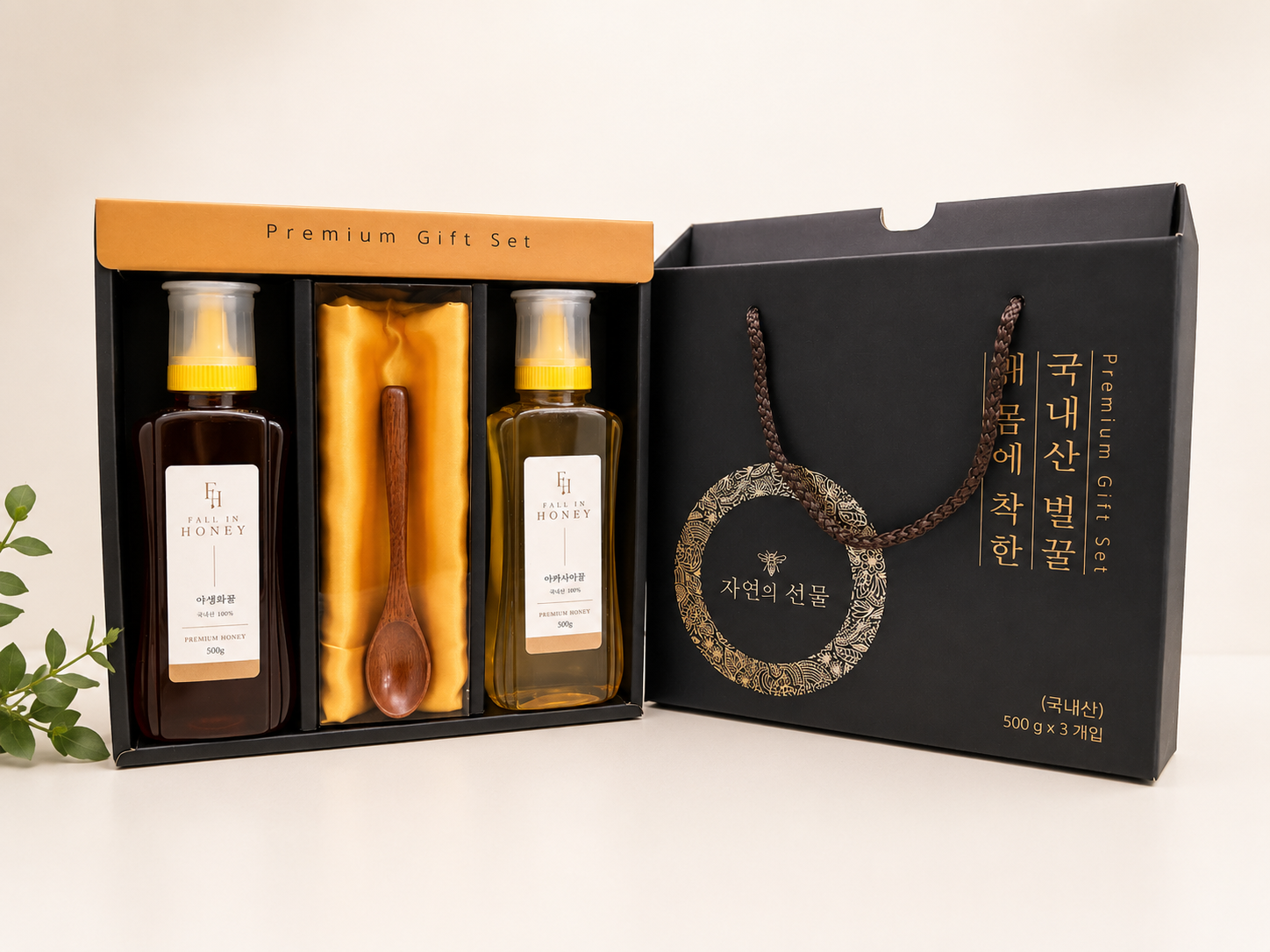 국산 아카시아꿀 500g 야생화꿀 500g 명절 선물세트 벌화분 - 상세 이미지 4