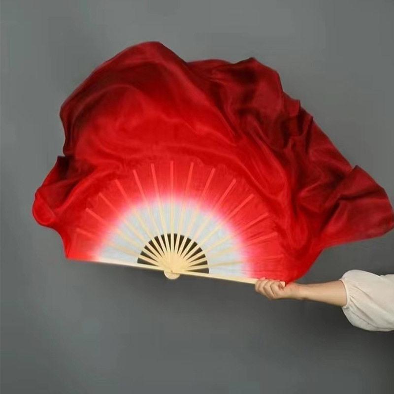 대형 무용 부채 중국풍 천소재 공연 무대 퍼포먼스 촬영 소품 실 팬 31cm 10cm - 상품 이미지