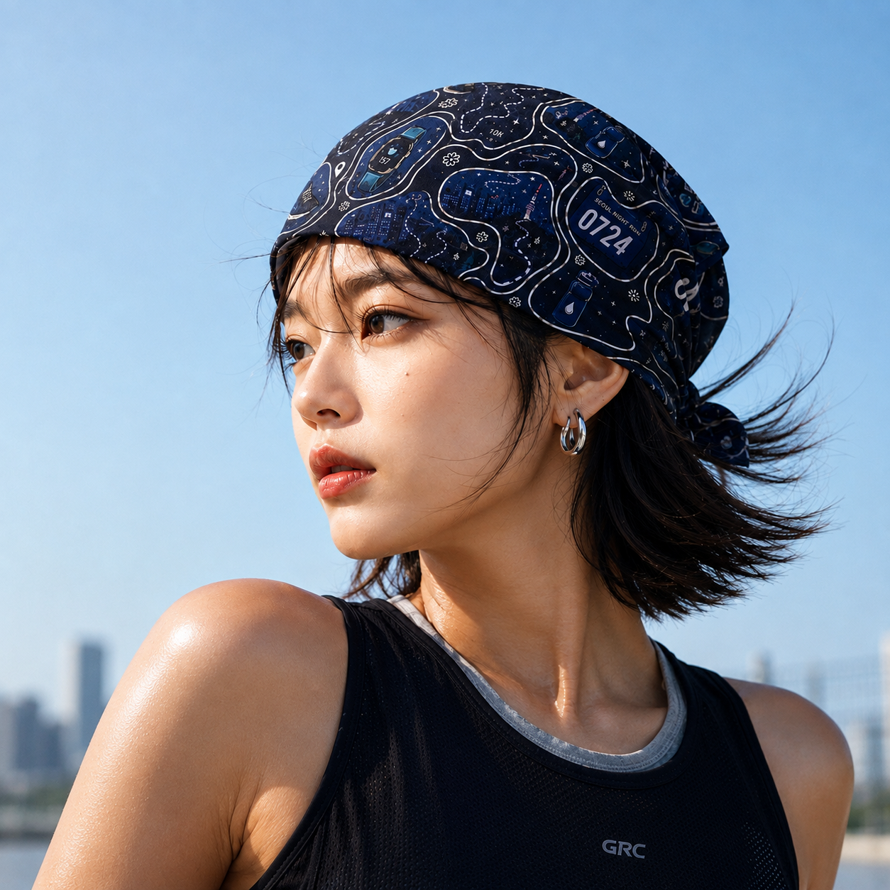 국내생산 러닝 반다나 서울에디션 스카프 두건 모자 마라톤 등산 달리기 운동 스포츠 - 상품 이미지