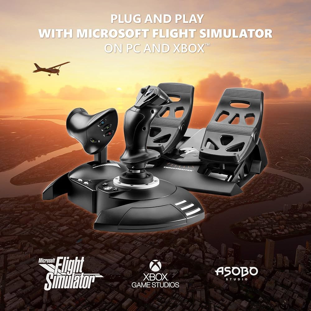 스로스트마스터 T-Flight 풀 키트 HOTAS, 러더 스로틀, 햇 효과 비행 PC용 5축, 및 매핑 XBOX 포함 조이스틱, 저항, 홀 시뮬레이션용 버튼, 분리형 스위치, 가능 - 상세 이미지 2
