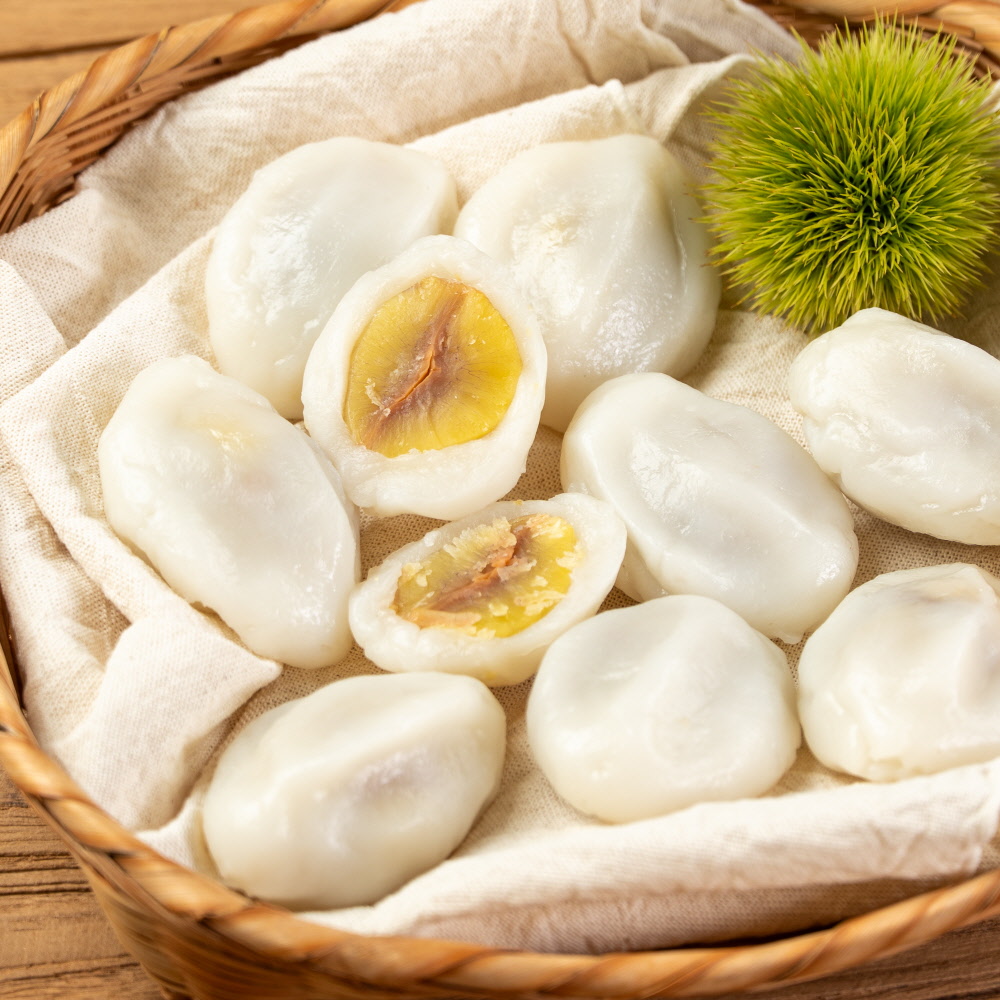 싸리재 국산 알밤 송편 450g 개별포장 수제송편 명절떡 찐밤 간식 - 상세 이미지 4