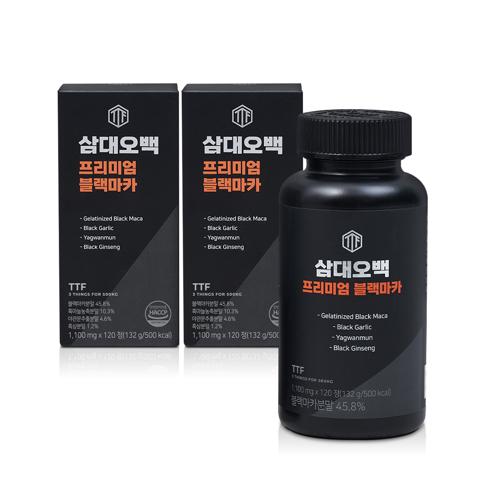 삼대오백 프리미엄 블랙마카 흑마늘 남성 활력 120정, 2개