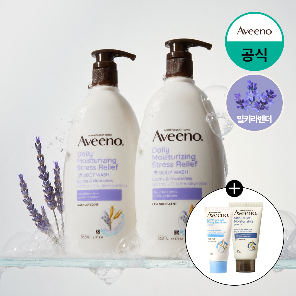 향좋은 아비노 고보습 민감피부 저자극 바디워시 스트레스릴리프(라벤더향), 532ml, 2개