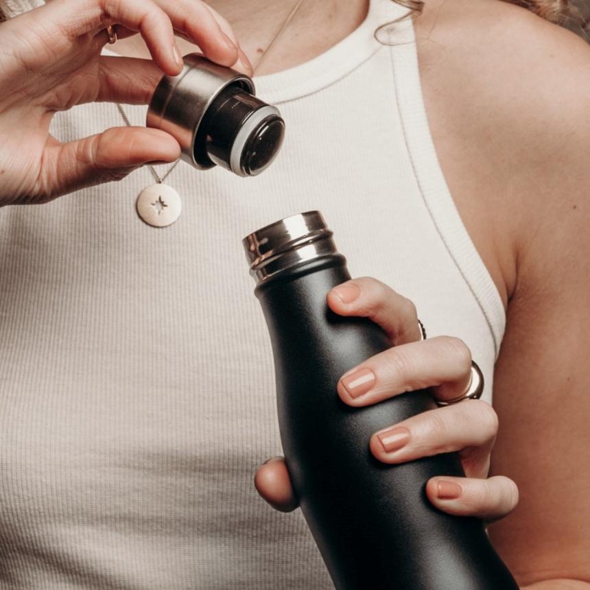 그립감좋은 슬림한 텀블러 보온보냉 400ml, 그린 - 상세 이미지 3