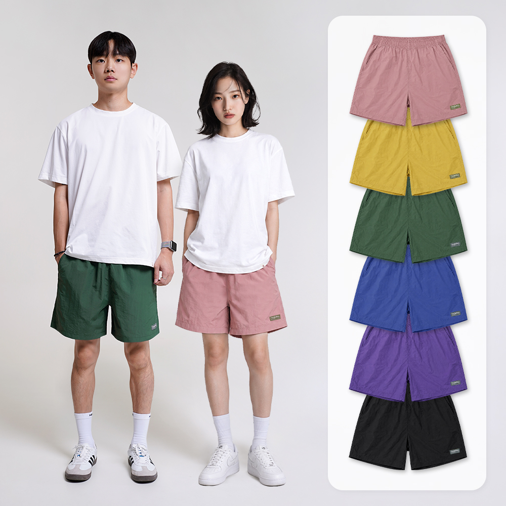 해결사 나일론 서프쇼츠 비치팬츠 남여공용 데일리 러닝 반바지 - 상품 이미지
