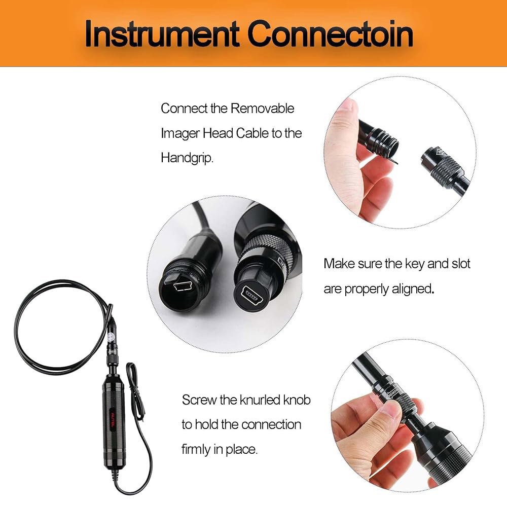 Autel MV108S MaxiVideo 디지털 검사 카메라 비디오 스코프, 방수 이미저 헤드 포함, 블랙, USB 지원, PC 및 MaxiSys 시리즈 호환(단, 906 제외) - 상세 이미지 2